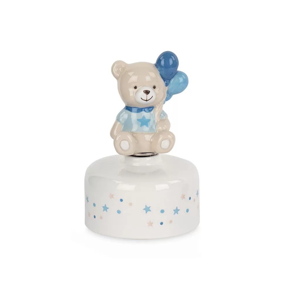 CARILLON ORSETTO PALLONCINO AZZURRO H12.5 CON SCATOLA